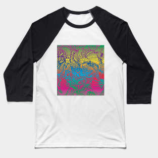 Multicolor Abstraction Baseball T-Shirt